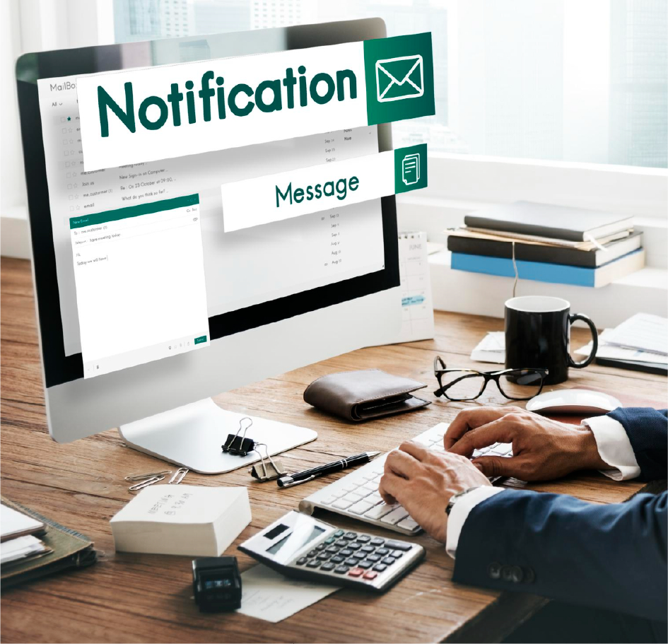 Email notifications and marketing automation dashboard