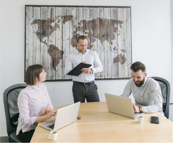 LinkedIn personal branding meeting with executives discussing profile optimization and ghostwriting strategies